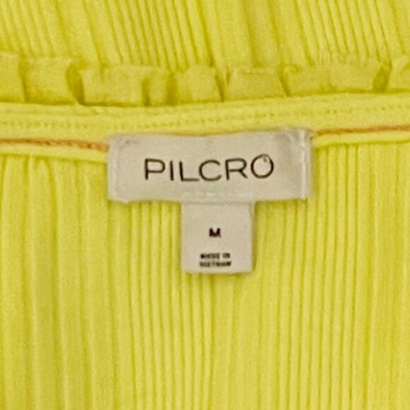 Pilcro Anthropologie Medium Yellow Ruffle V Neck Tank Top - Picture 5 of 7